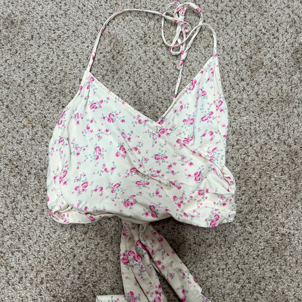 Zara wrap flower top